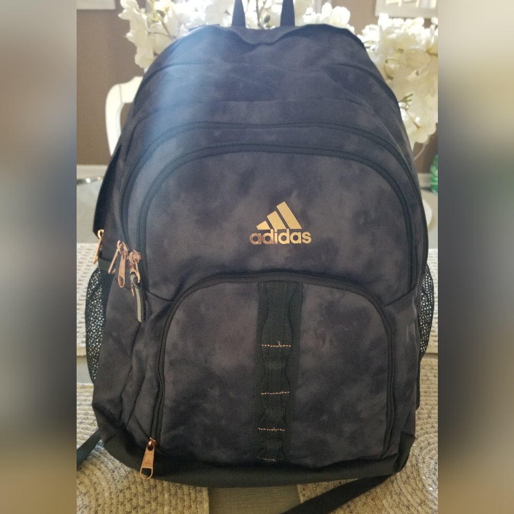 Adidas Black and Gold Backpack, Large, EUC